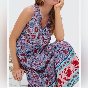 NEW Tuckernuck Floral Maxi Dress - Red and Blue size M